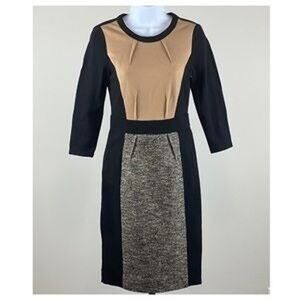 Etcetera Brown/Black Color Block Dress SZ 0
